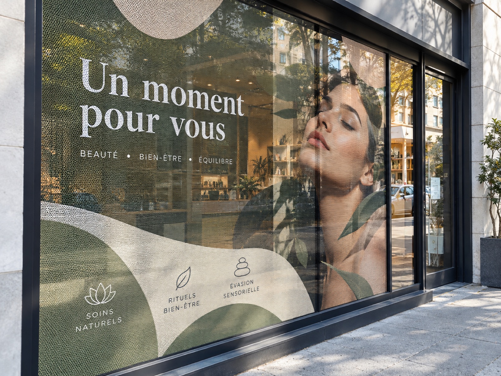 Adhésif vitrine microperforé